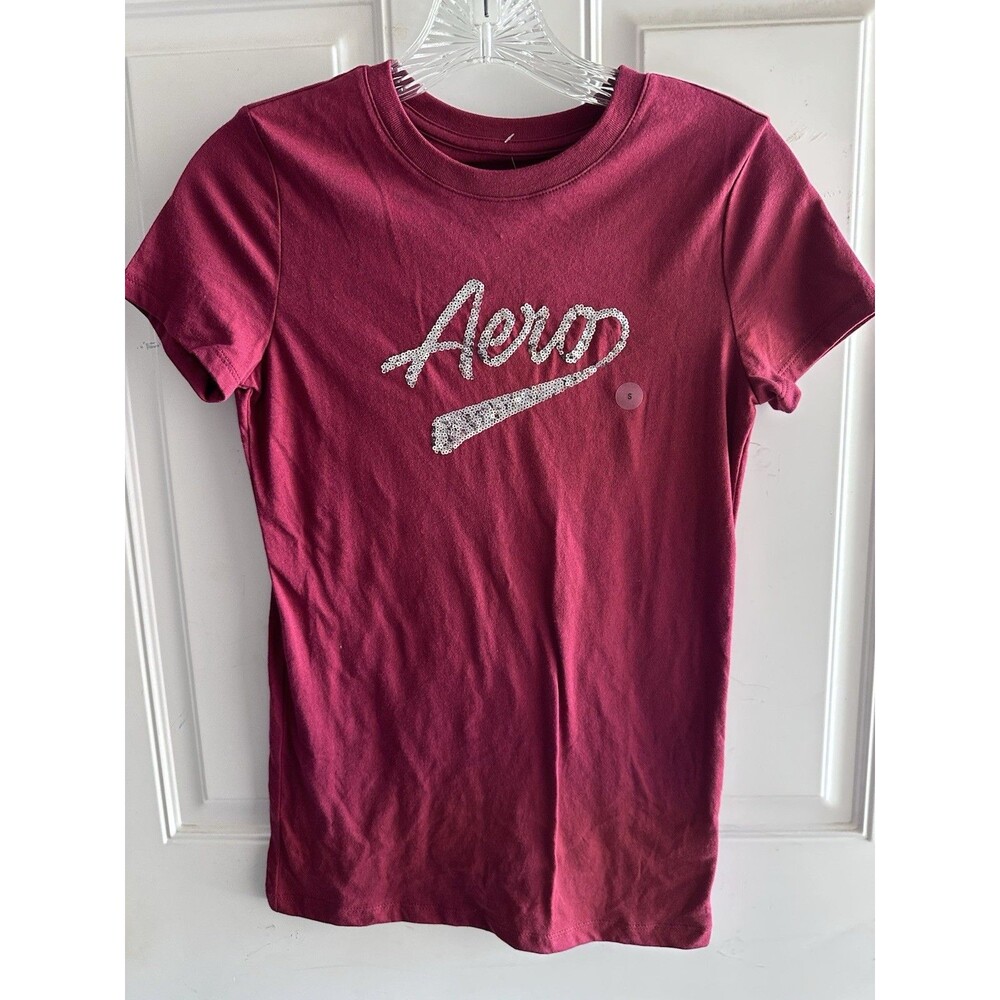 NWT Juniors sz S Aeropostale Deep Pink Short Sleeved T Shirt